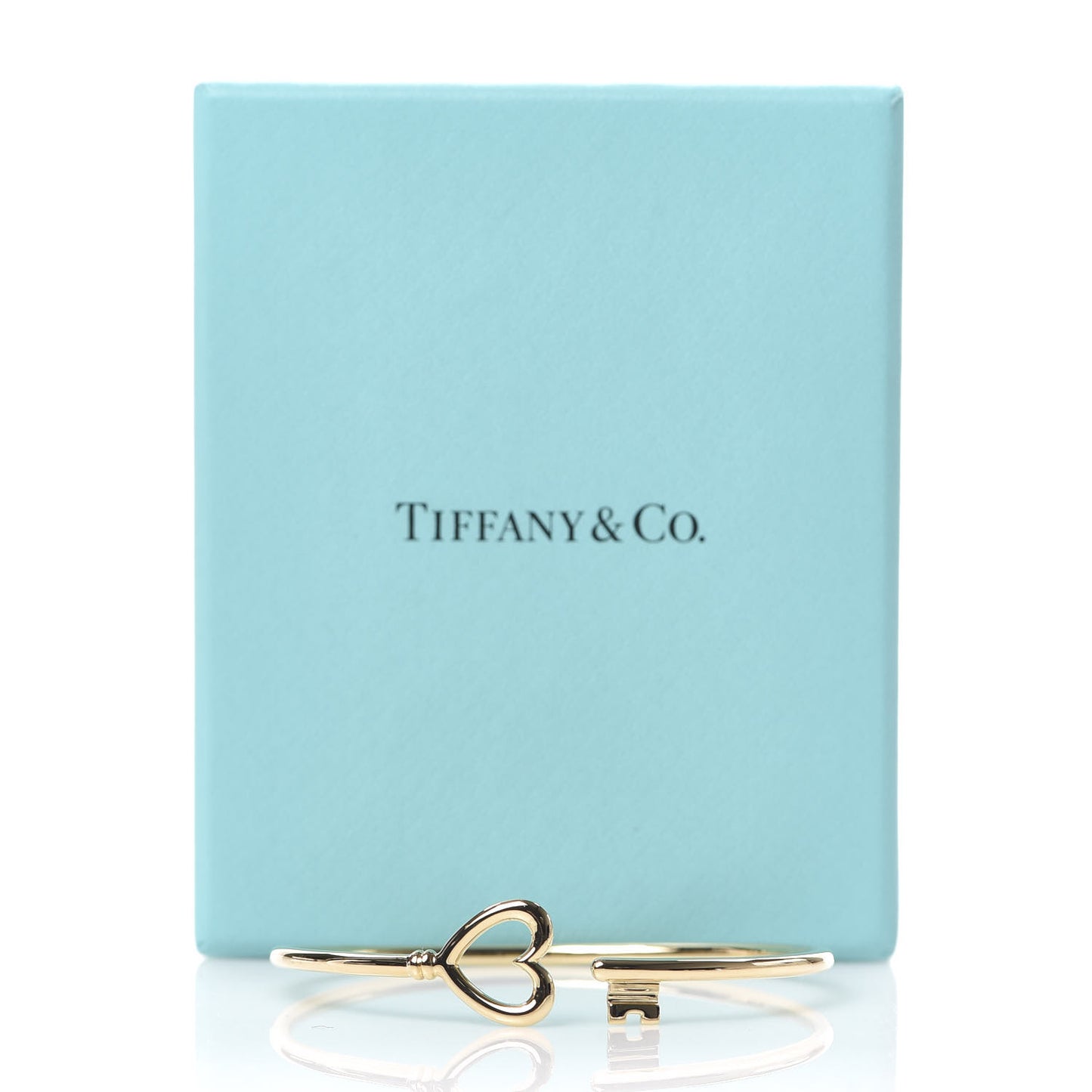 18K Yellow Gold Wire Heart Key Bracelet