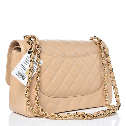 Chanel Caviar Quilted Jumbo Double Flap Beige Clair 3 of 9