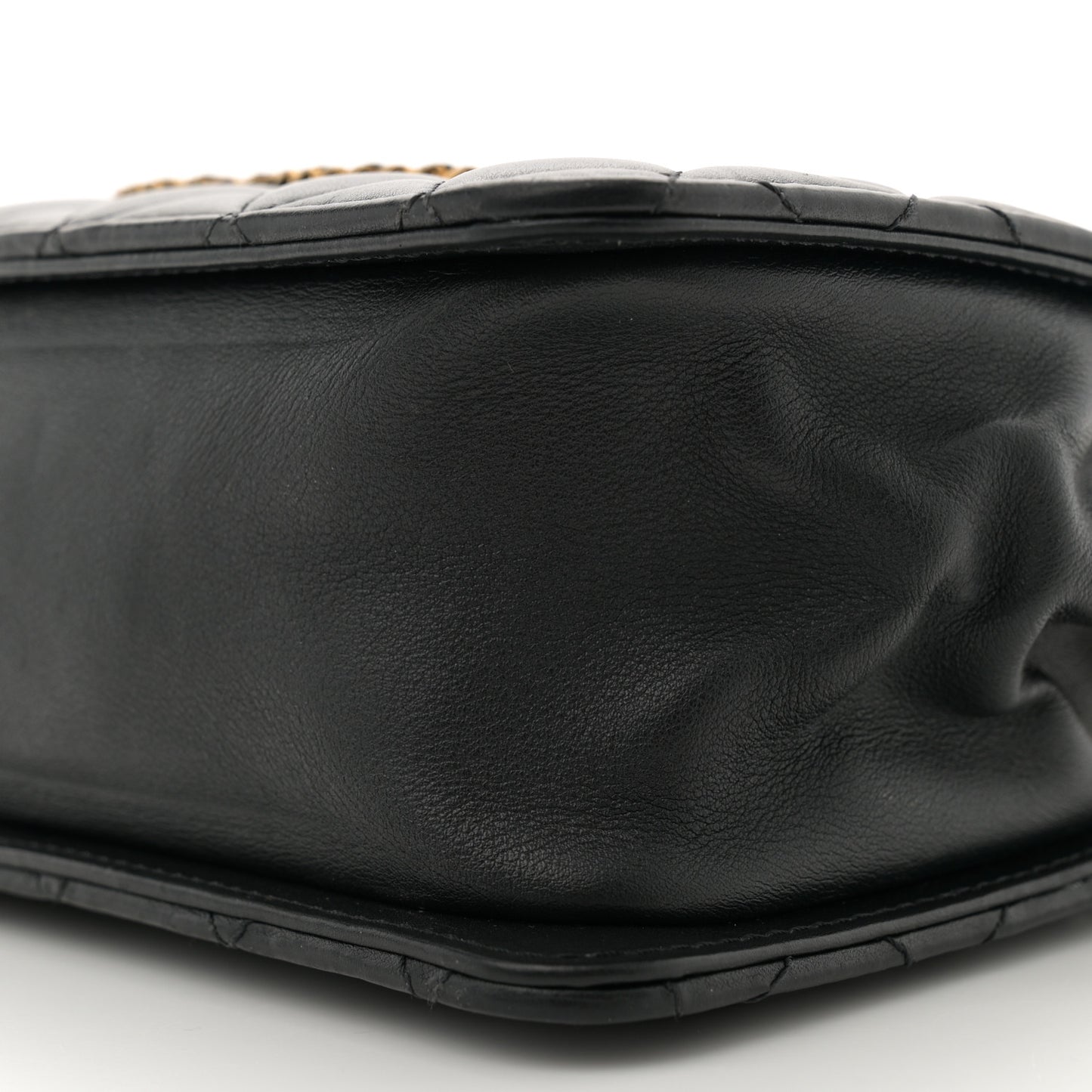 Calfskin Quilted Small CC Chain Accordion Tote Black