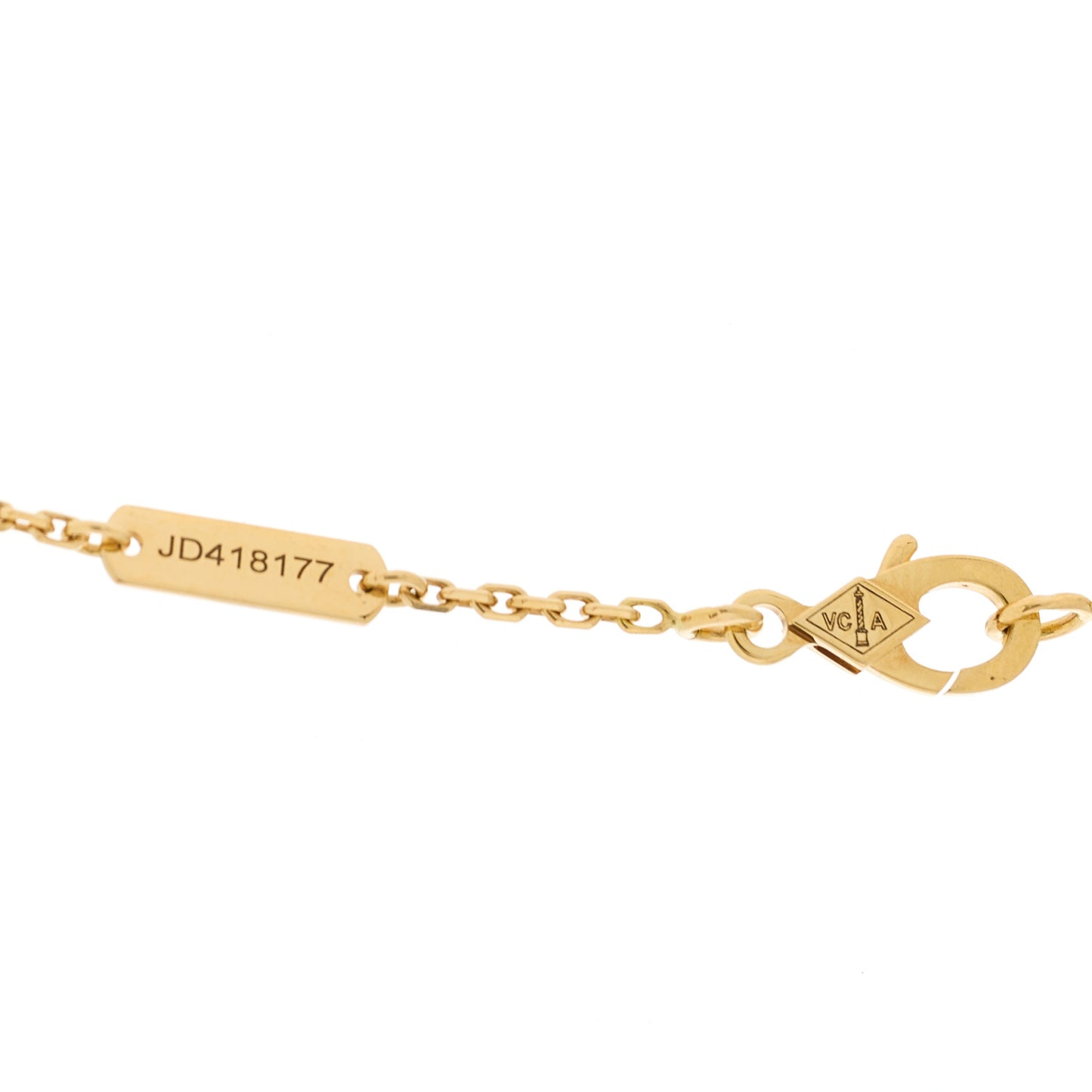 18K Yellow Gold Mother of Pearl Vintage Alhambra Pendant Necklace