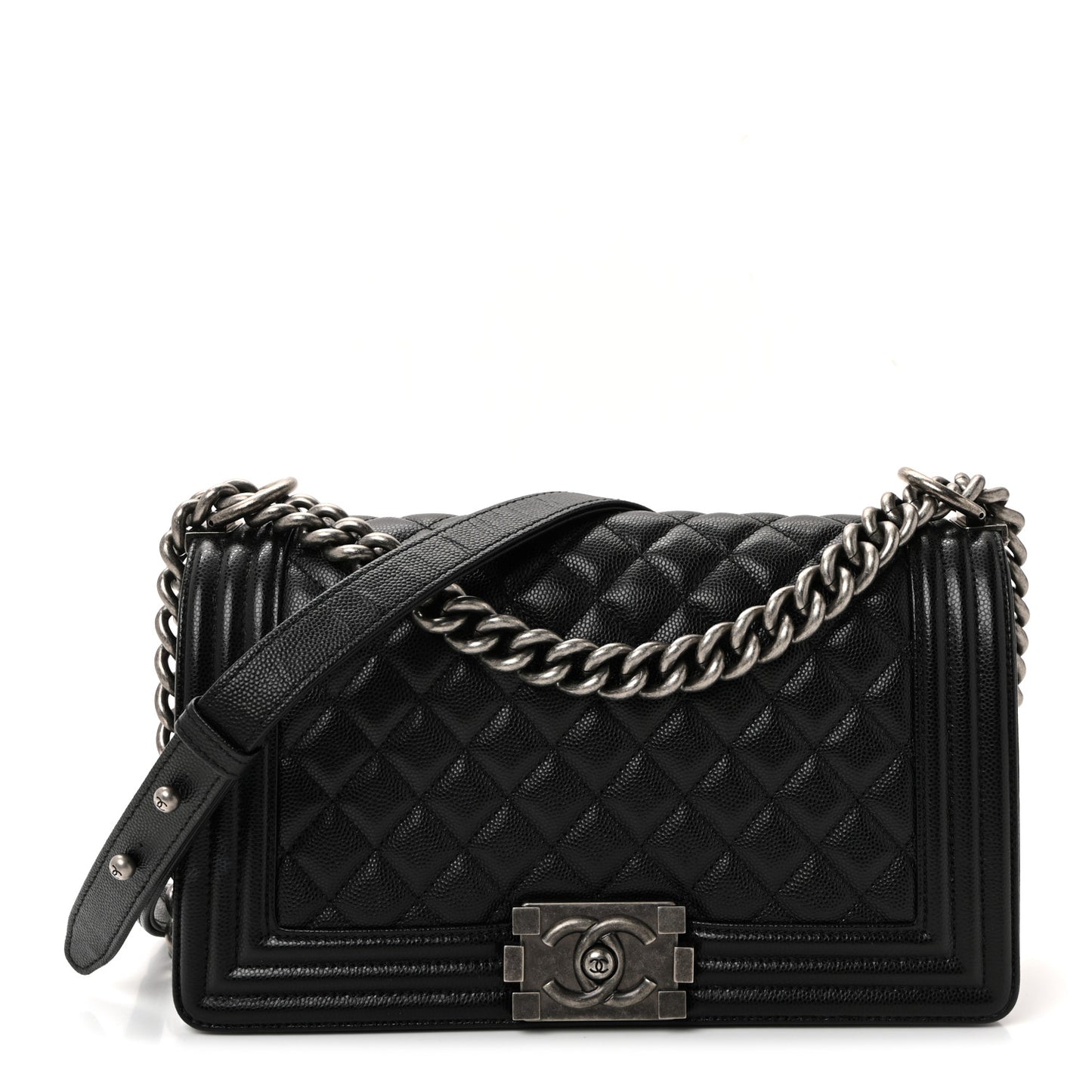 Caviar Quilted Medium Boy Flap Black