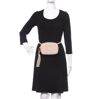 Saint Laurent Calfskin Matelasse Monogram Lou Belt Bag Rose Poudre 2 of 11