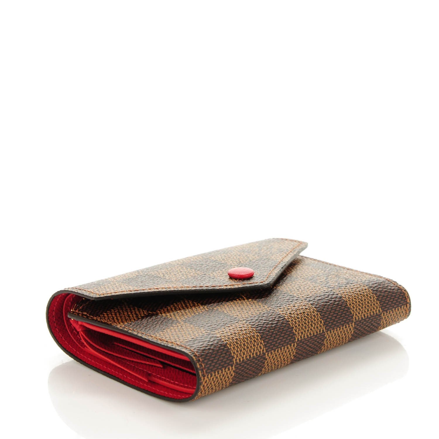 Louis Vuitton Damier Ebene Victorine Wallet Red 4 of 7
