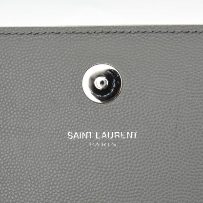 Saint Laurent Grain De Poudre Classic Monogram Kate Clutch Souris 6 of 7