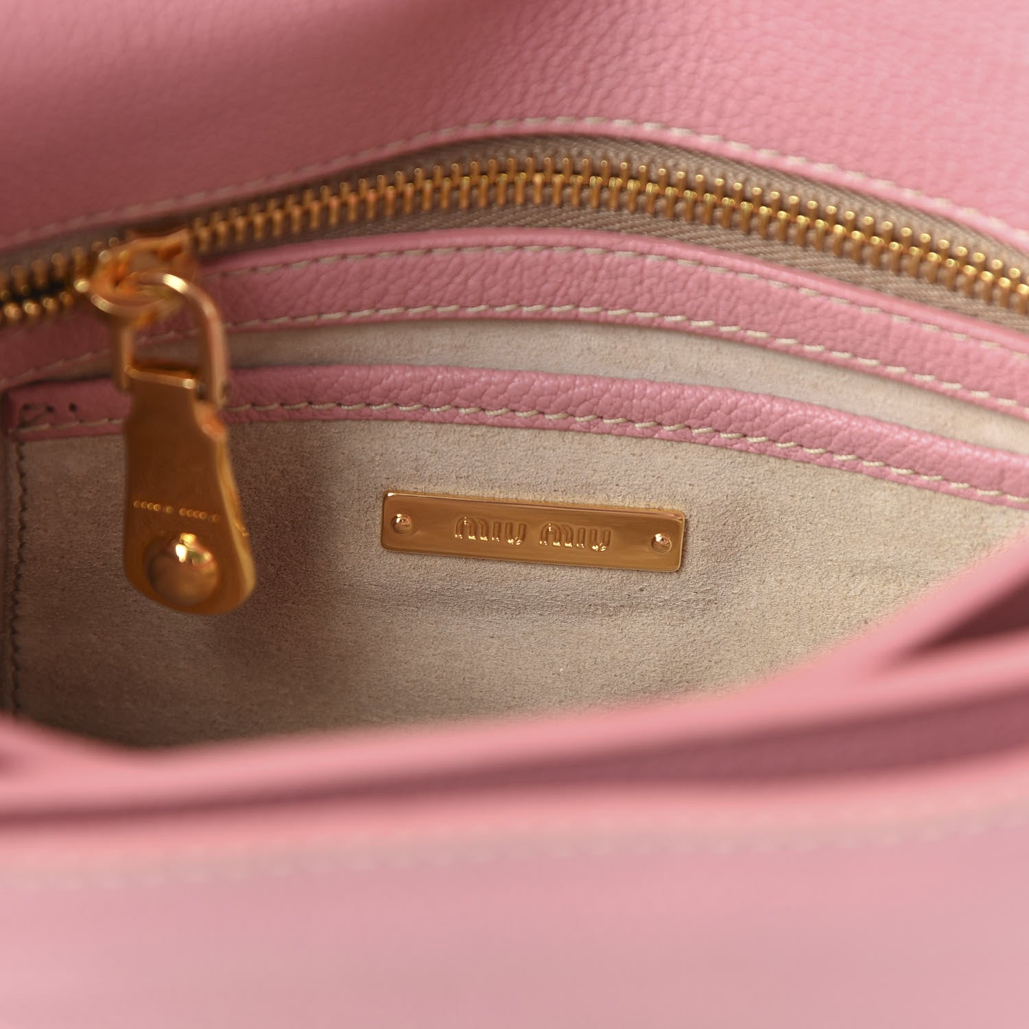 Miu Miu Goatskin Madras Shoulder Bag Rosa 8 of 9