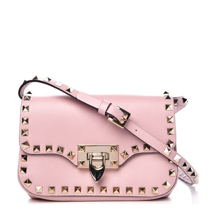 Valentino Garavani Vitello Mini Rockstud Flap Saddle Crossbody Bag Water Rose 1 of 6