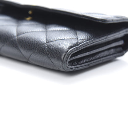 Chanel Caviar Quilted Large Gusset Flap Wallet Black 10 of 11