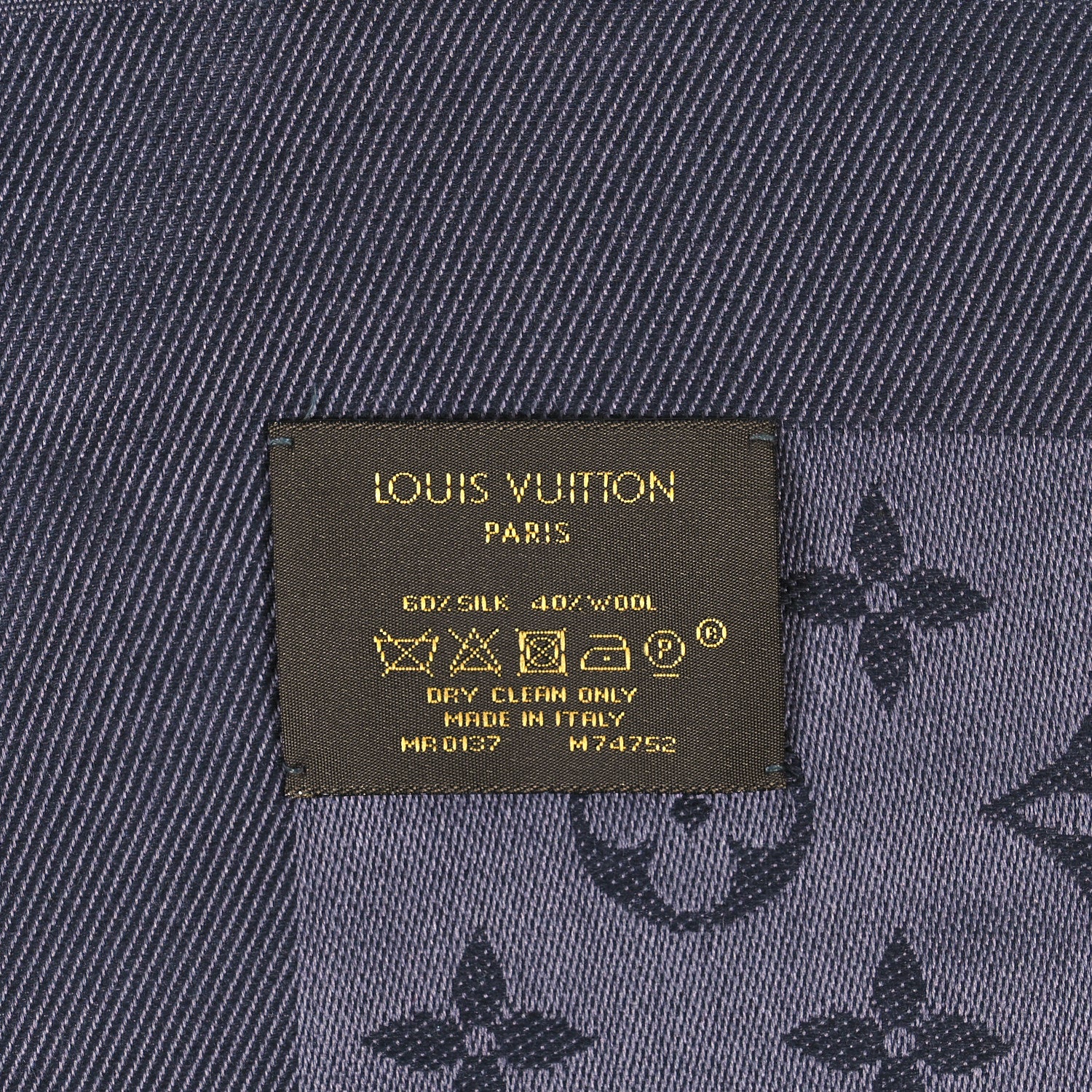 Louis Vuitton Silk Lurex Wool Monogram Shine Shawl Charcoal Grey 5 of 5