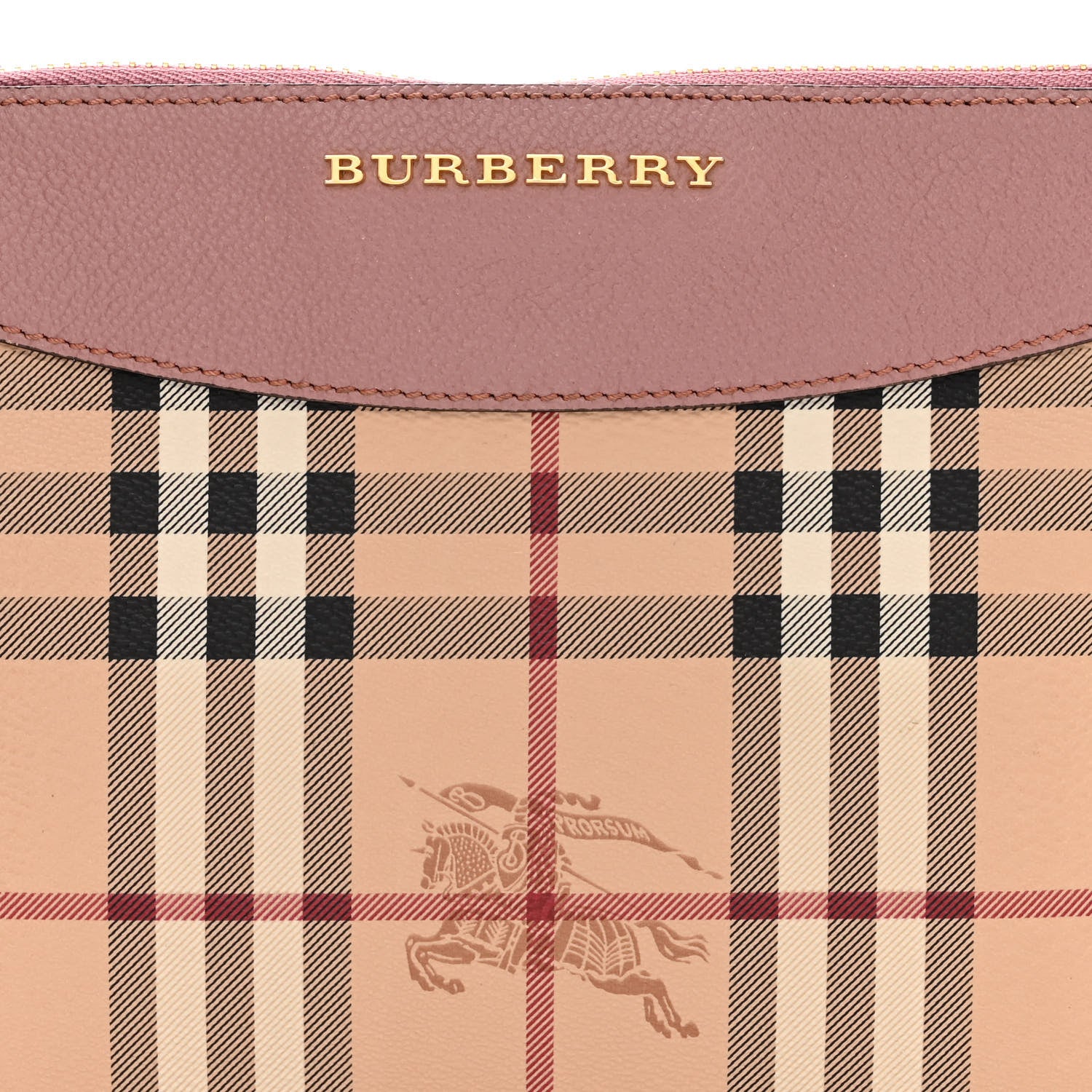 Burberry Haymarket Check Peyton Crossbody Clutch Bag Dusty Pink 9 of 11
