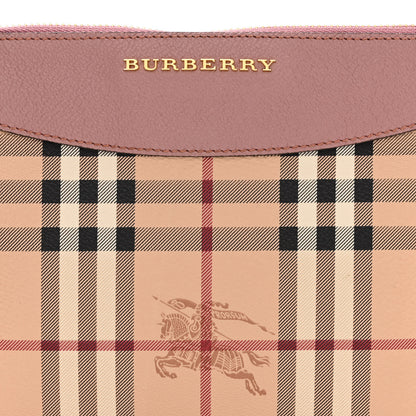 Burberry Haymarket Check Peyton Crossbody Clutch Bag Dusty Pink 9 of 11