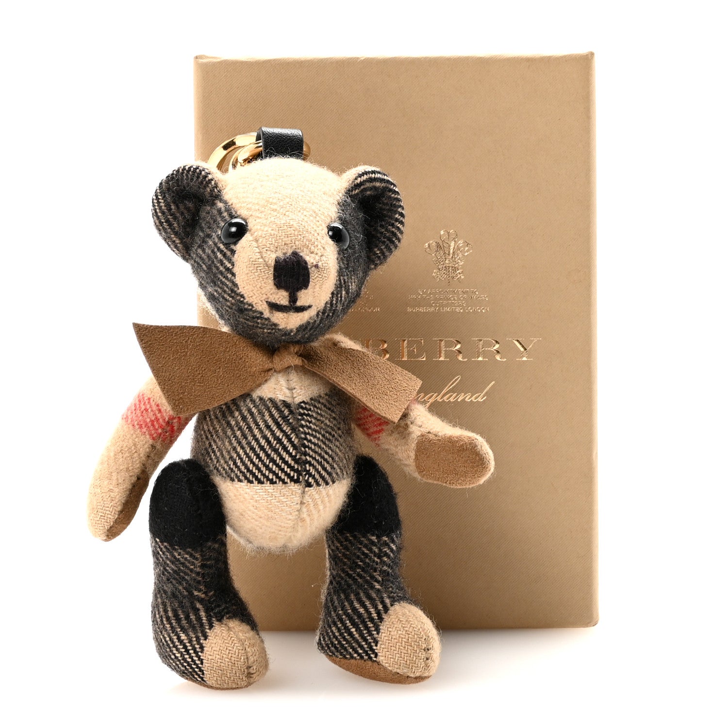 Burberry Cashmere House Check Thomas Bear Bag Charm Camel Gold 4 of 4