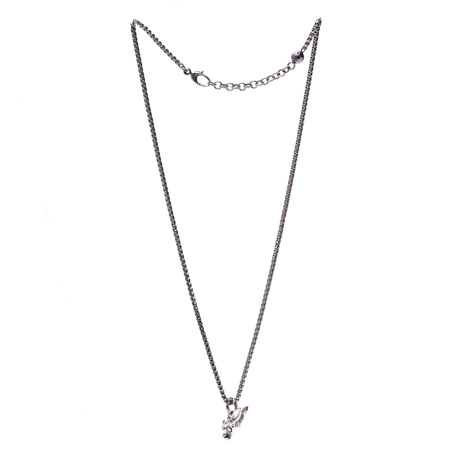 Gucci Sterling Silver Anger Forest Rabbit Head Necklace 3 of 7