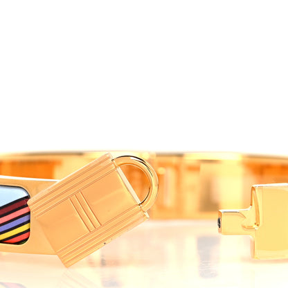 Hermes Enamel Printed H en Bias Narrow H Vibration Clic Cadenas Bracelet PM Amazone Pop 4 of 6