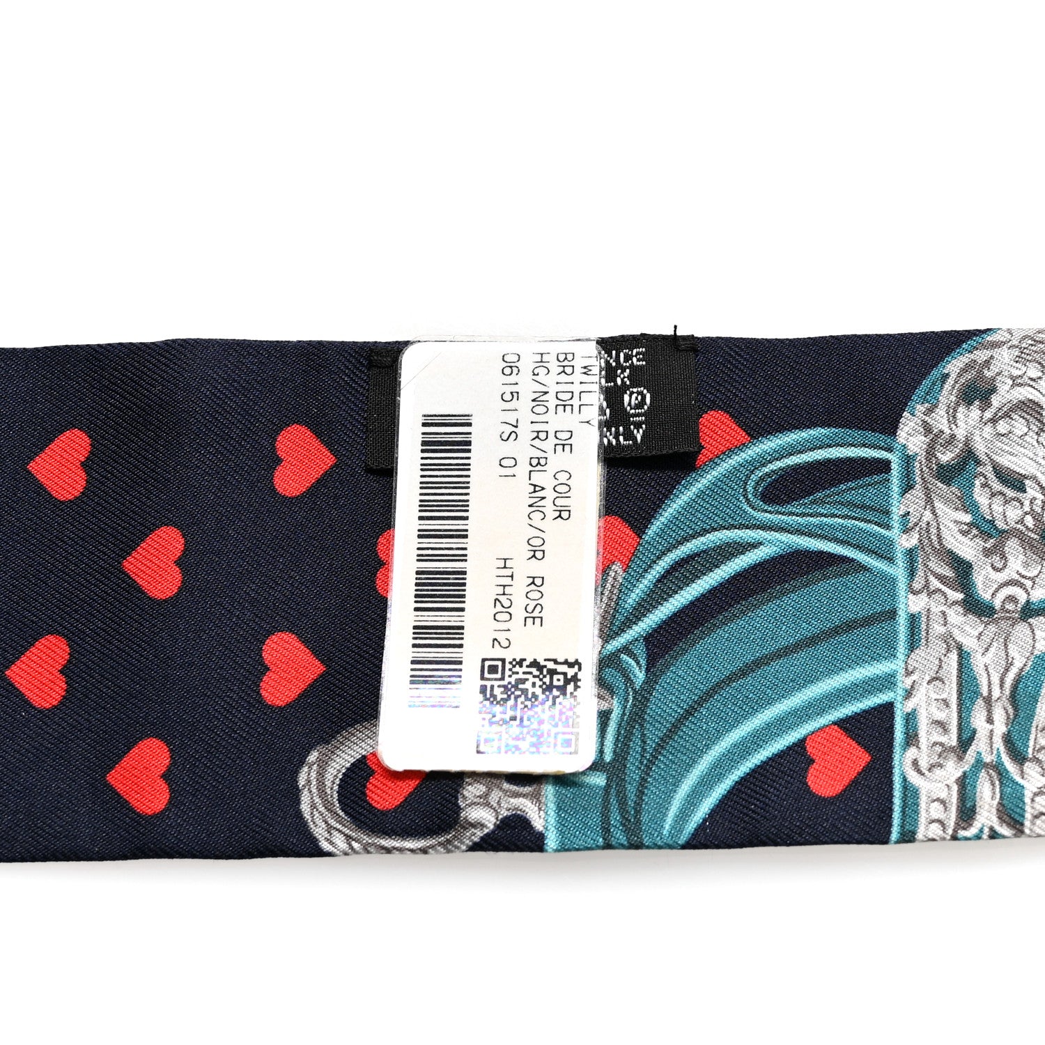 Hermes Silk Brides de Gala Love Twilly Caban Canard Rouge 4 of 5