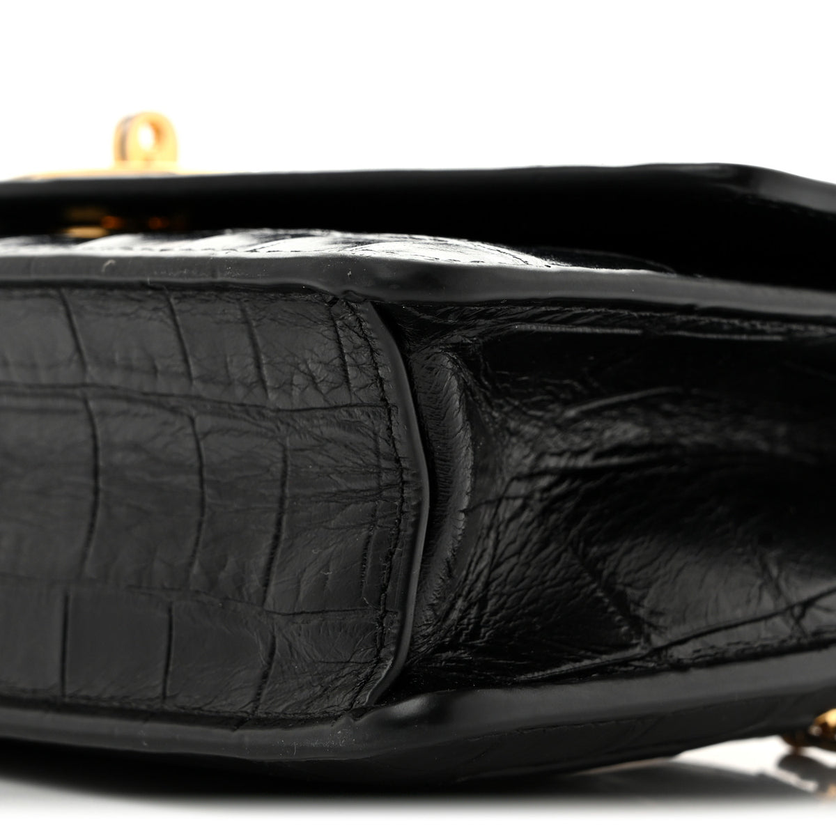 Crocodile Embossed Calfskin Small Darley Black