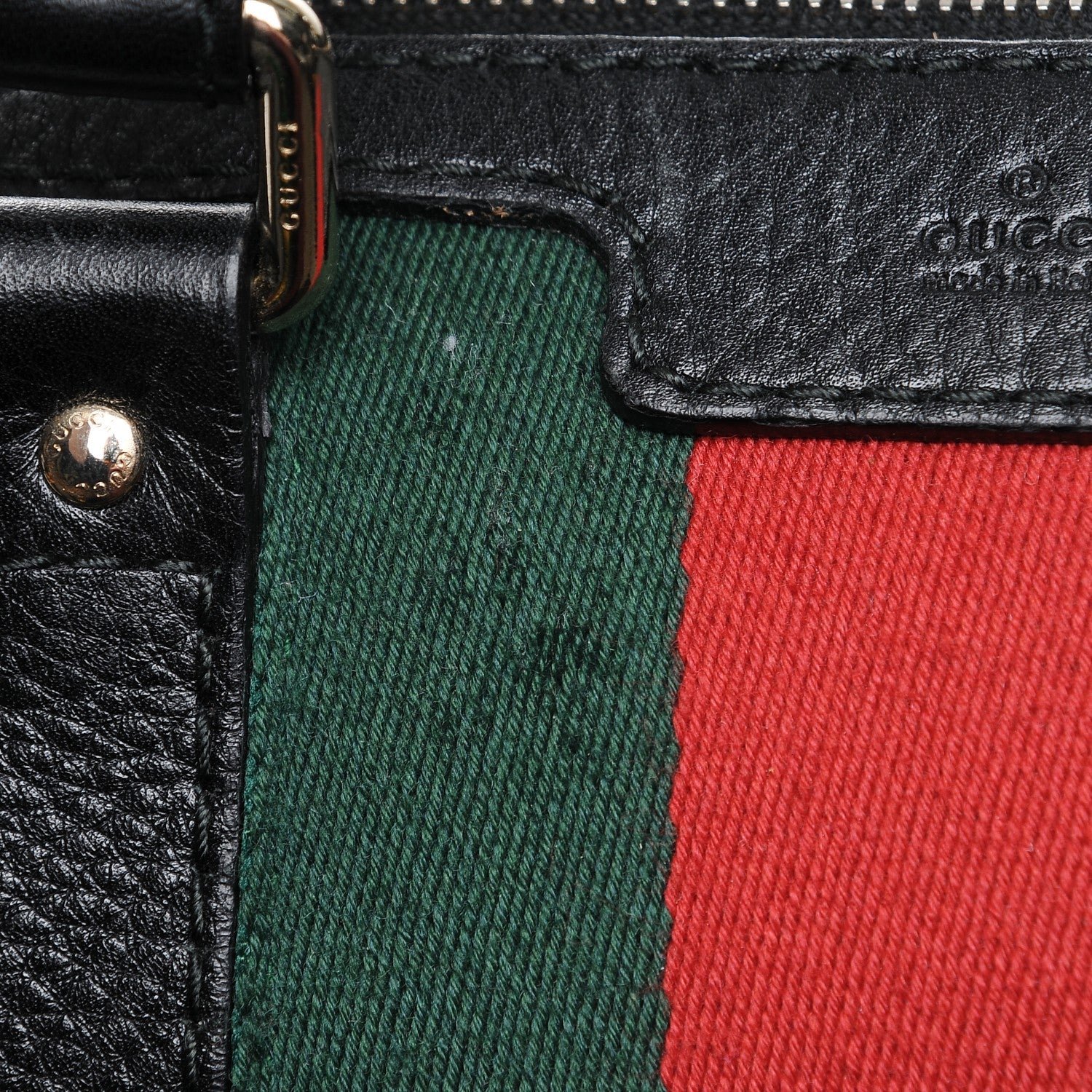 Gucci Calfskin Vintage Web Medium Boston Black 11 of 11