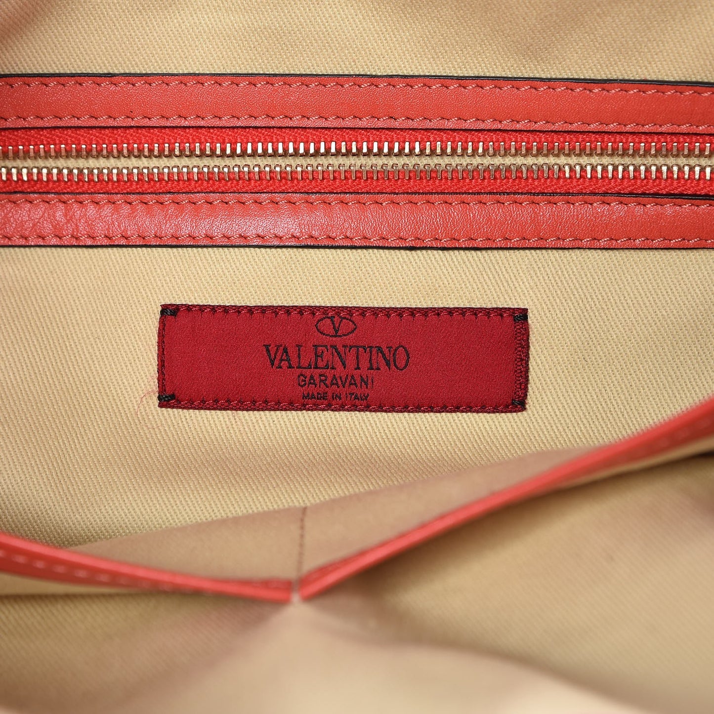 Vitello Rockstud Dome Satchel Deep Coral