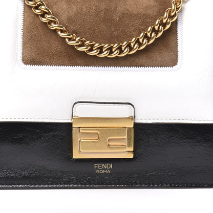 Fendi Agnello Old Shine Chamois Embossed Small Kan U Shoulder Bag Black Rovere Multicolor 8 of 8