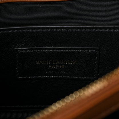 Saint Laurent Suede Matelasse Chevron Monogram Medium College Bag Cinnamon 7 of 11