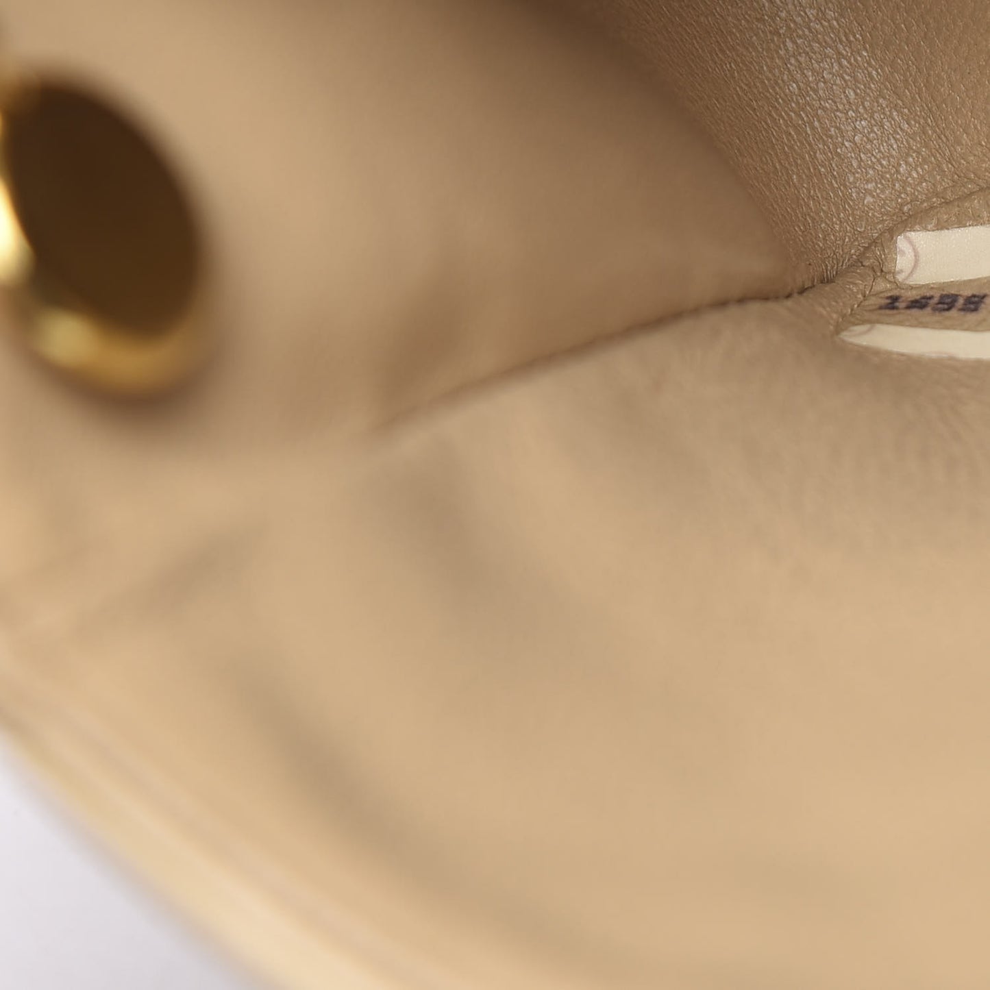 Lambskin Quilted Mini Square Flap Beige