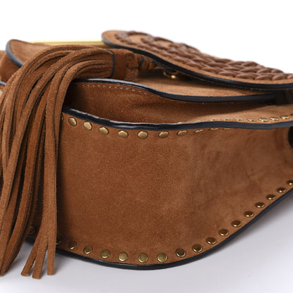 Chloe Suede Calfskin Braided Mini Hudson Shoulder Bag Caramel 7 of 10