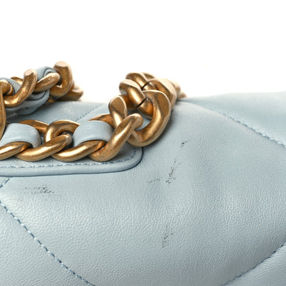 Chanel Lambskin Quilted Medium Chanel 19 Flap Light Blue 10 of 12