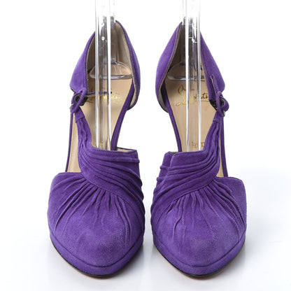 Christian Louboutin Suede Drapiday 120 Pumps 40.5 Violet 3 of 10