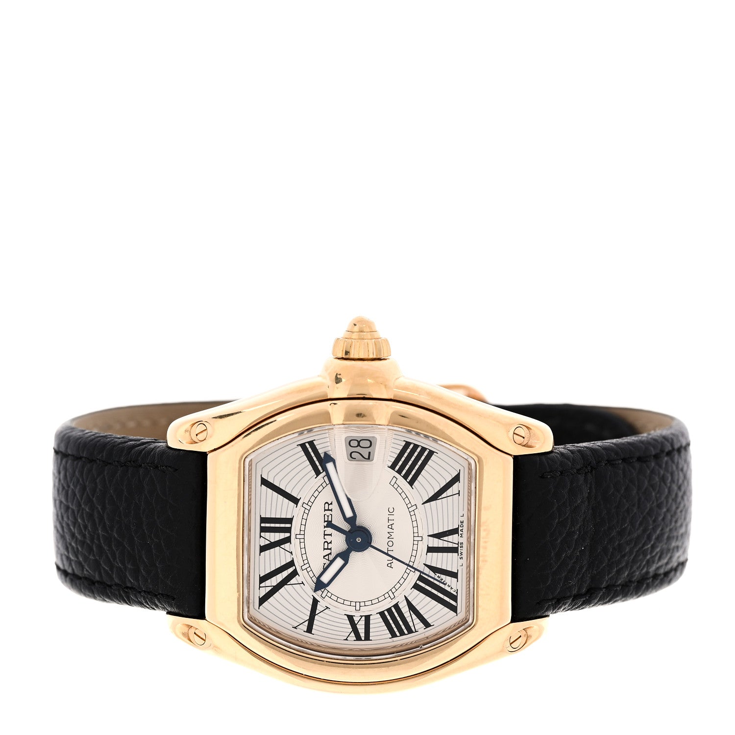 Cartier 18K Yellow Gold Calfskin 38mm Roadster Automatic Watch 2 of 5