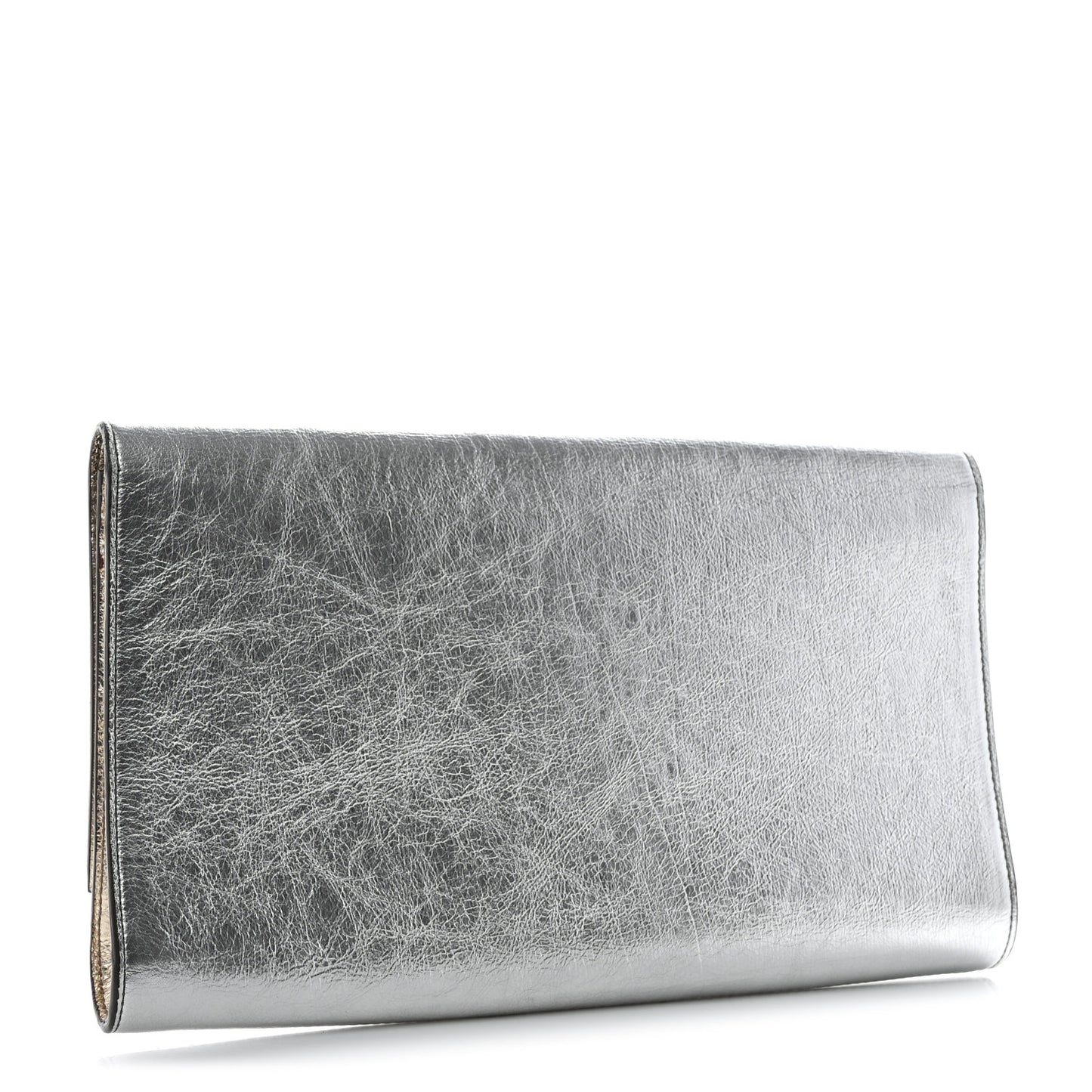 Metallic Calfskin Monogram Large Belle De Jour Clutch Silver