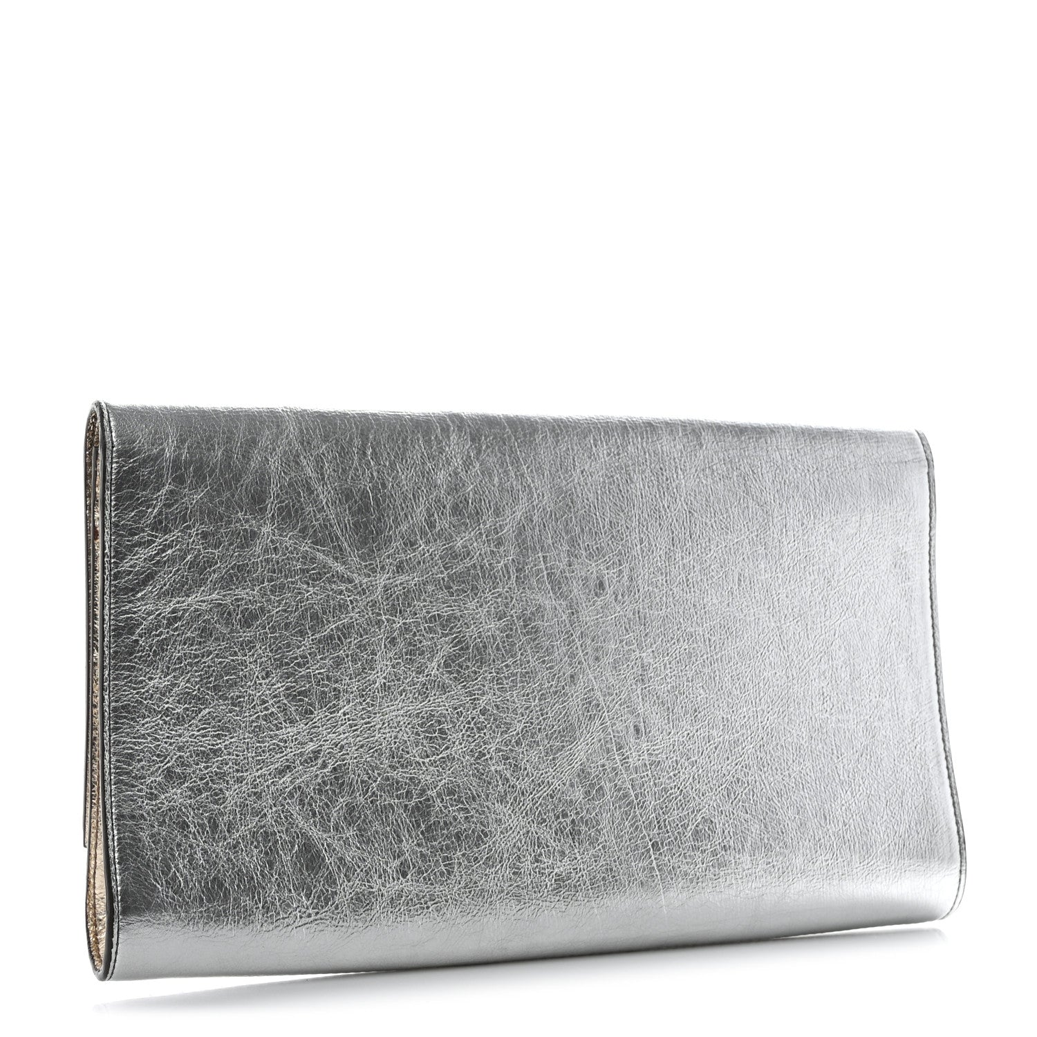 Saint Laurent Metallic Calfskin Monogram Large Belle De Jour Clutch Silver 3 of 7