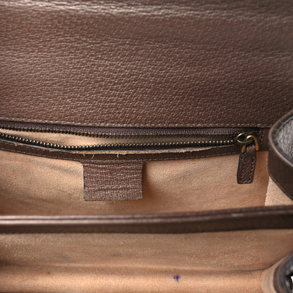 Gucci GG Supreme Monogram Textured Dollar Calfskin Web Small Ophidia Padlock Top Handle Bag Beige Ebony New Acero 11 of 15