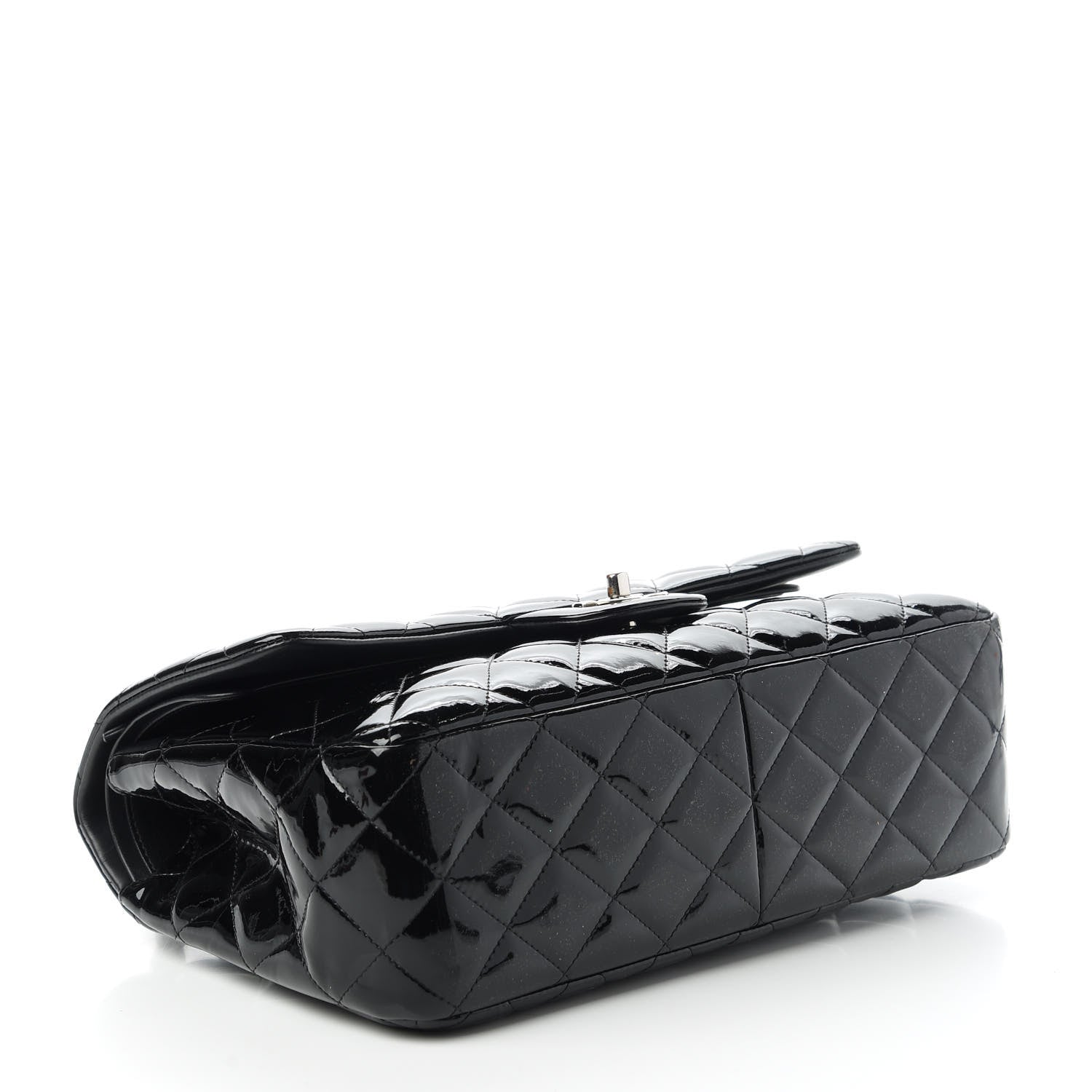 Chanel Patent Quilted Jumbo Double Flap Black 4 of 10