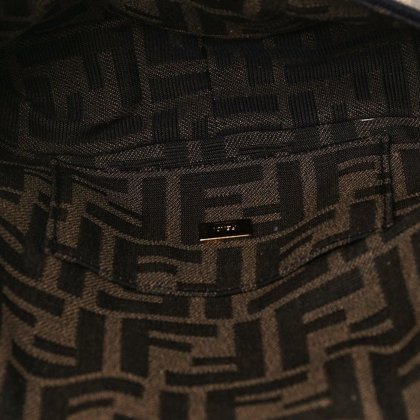 Fabric Jacquard FF 1974 Mini Baguette Tobacco Moro Black