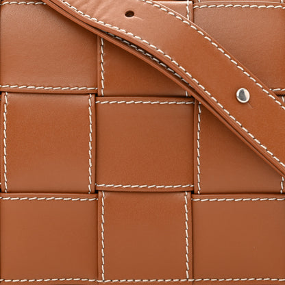 Bottega Veneta Lambskin Maxi Intrecciato Edge Stitch Cassette Crossbody Bag Wood 8 of 10