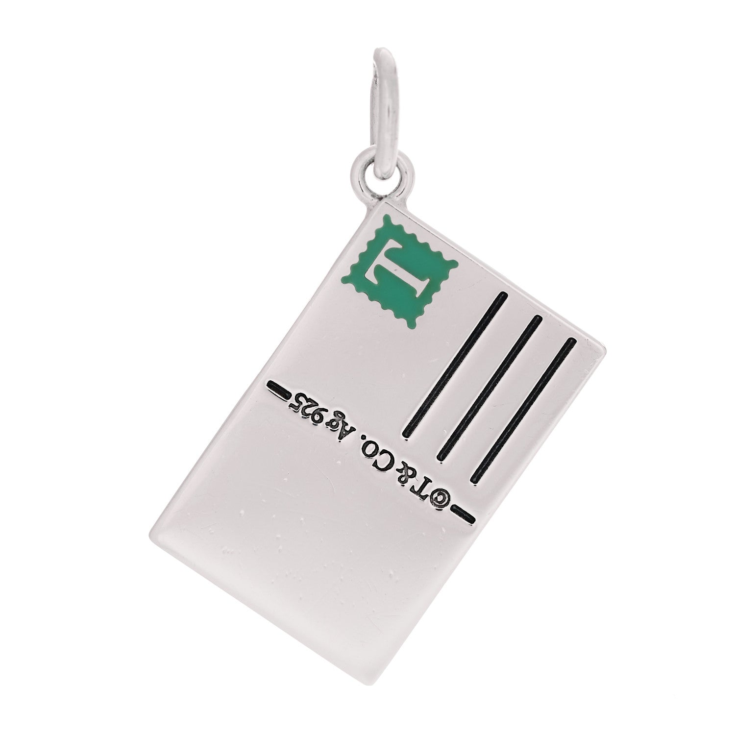 Tiffany Sterling Silver Enamel Chicago Postcard Charm Blue 3 of 4