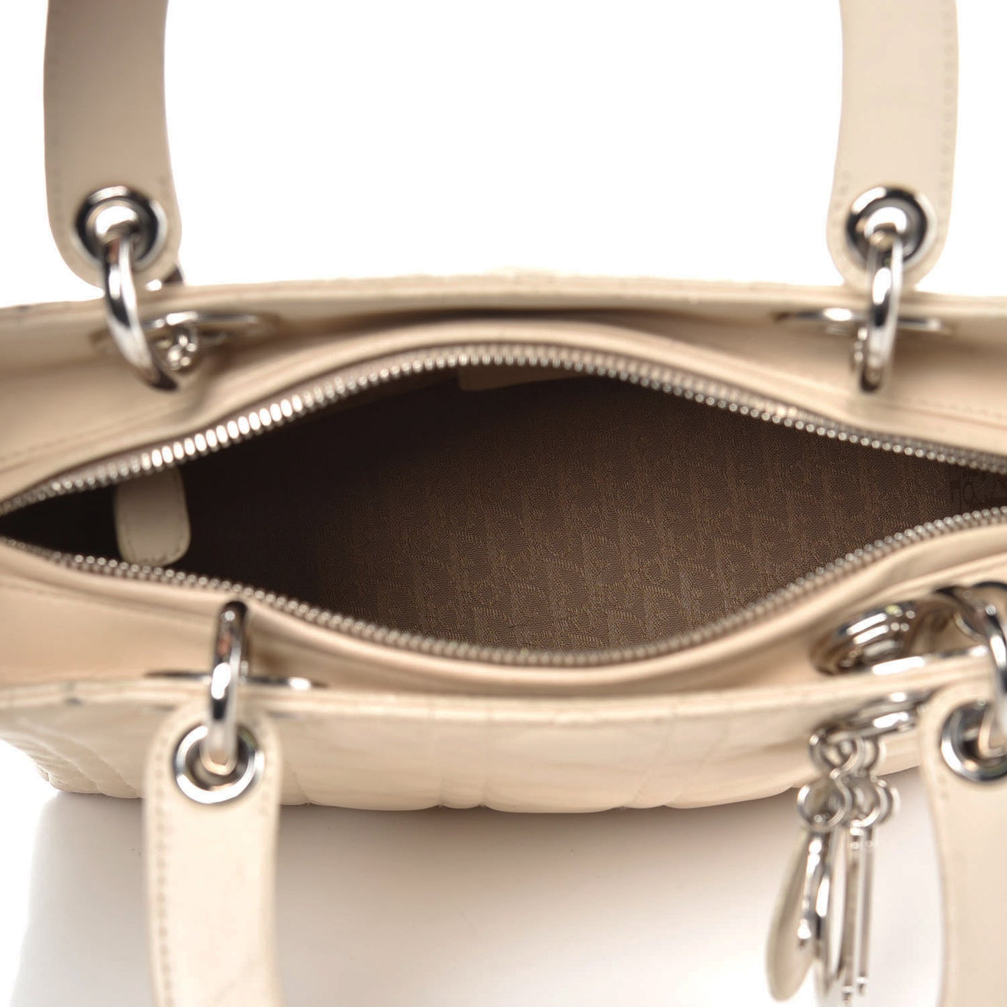 Lambskin Cannage Medium Lady Dior White