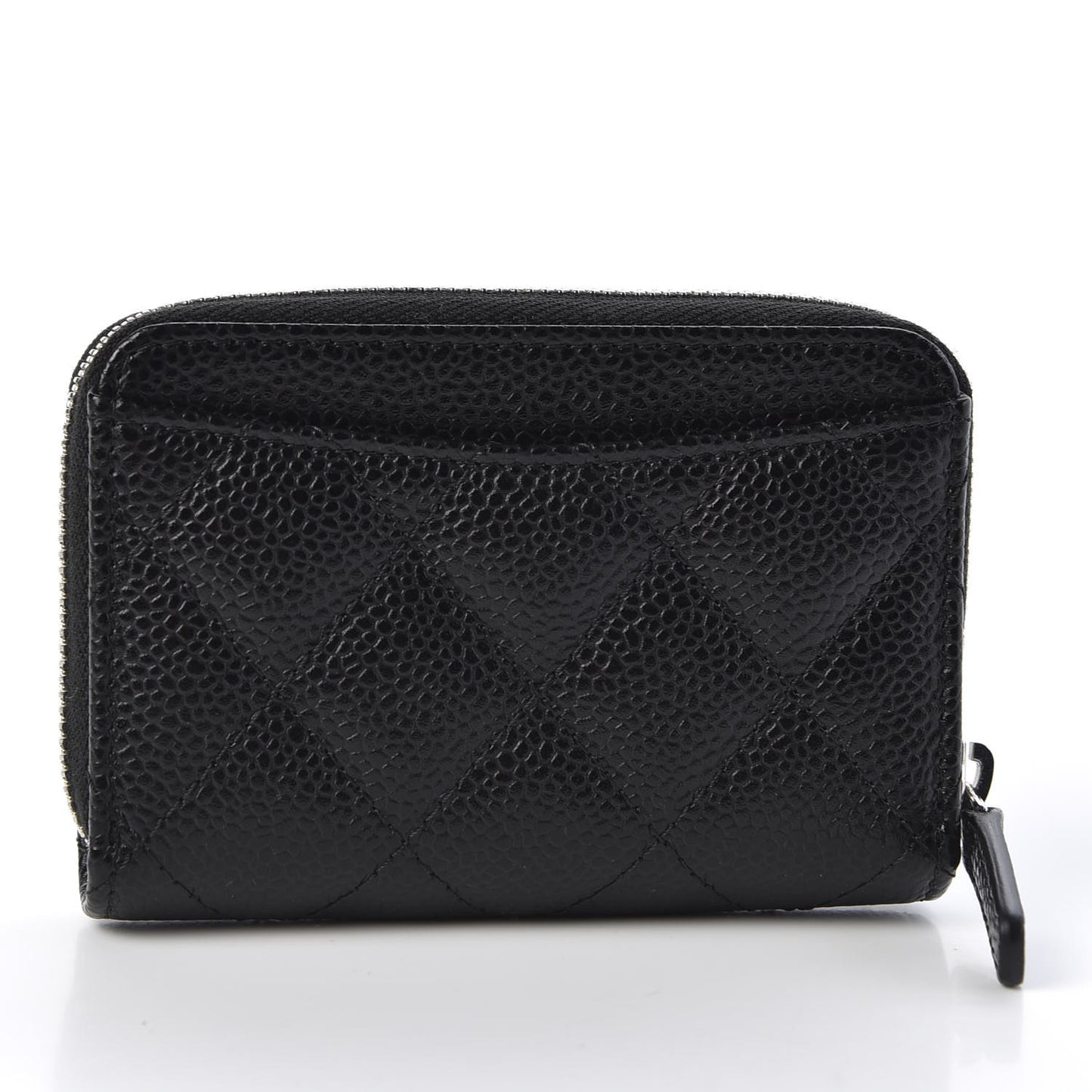 Caviar Quilted Zip Coin Purse Black