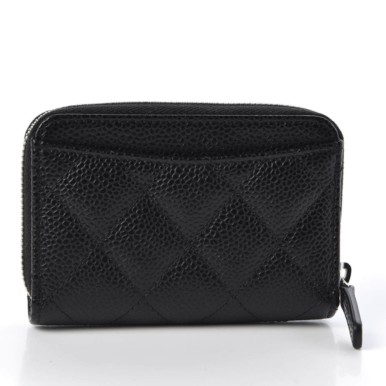 Chanel Caviar Quilted Zip Coin Purse Black 2 of 9