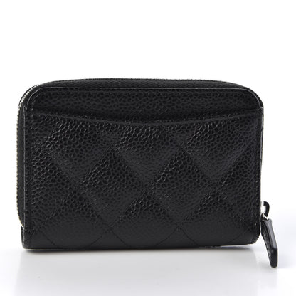 Chanel Caviar Quilted Zip Coin Purse Black 2 of 9