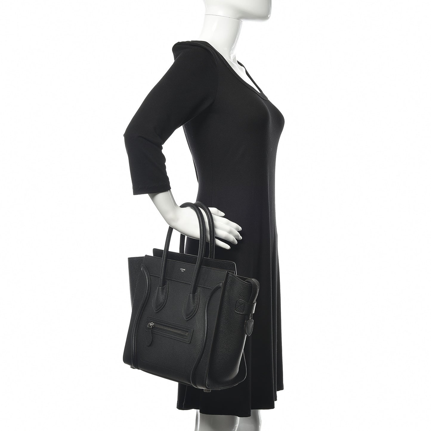 Drummed Calfskin Micro Luggage Black
