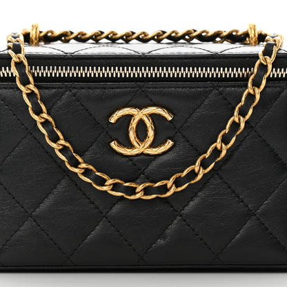 Chanel Lambskin Quilted Small CC Dynasty Vanity Case With Chain Black 8 of 19