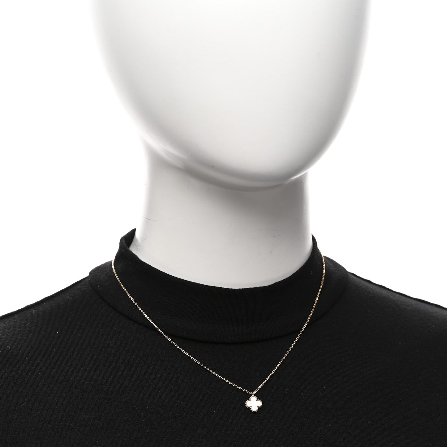 18K Yellow Gold Mother of Pearl Sweet Alhambra Pendant Necklace