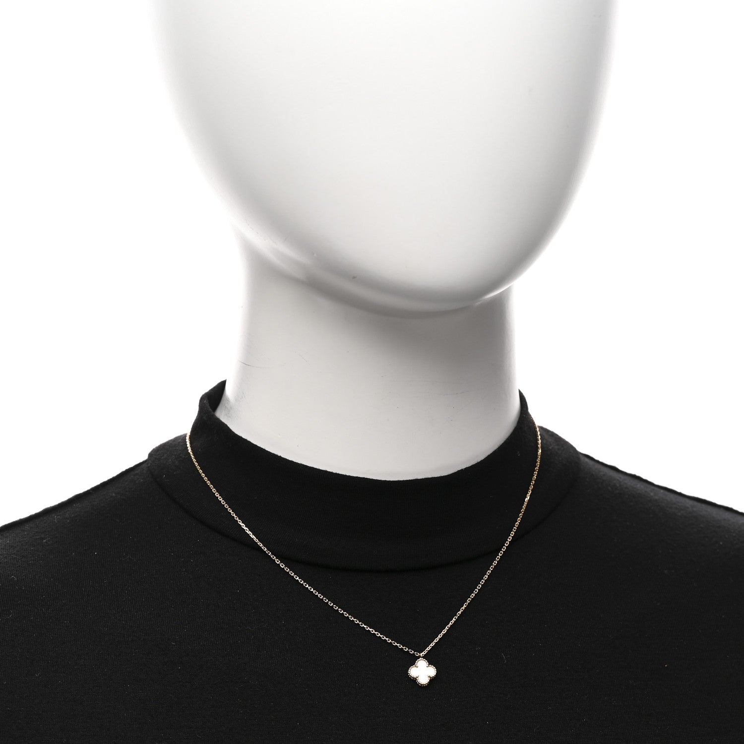 Van Cleef & Arpels 18K Yellow Gold Mother of Pearl Sweet Alhambra Pendant Necklace 2 of 6
