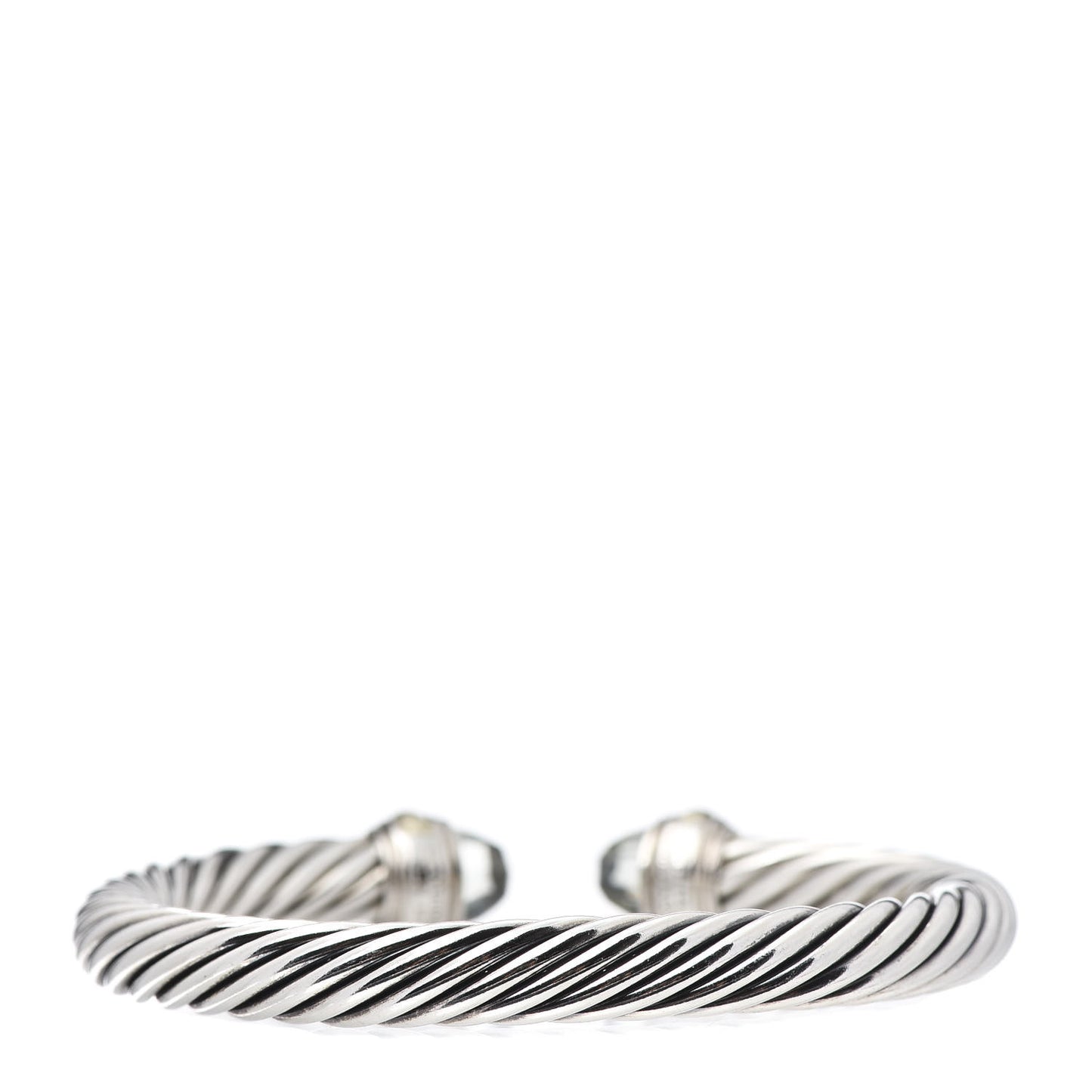 Sterling Silver 14K Yellow Gold Prasiolite 7mm Cable Classics Bracelet