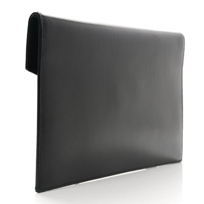 Saint Laurent Smooth Shiny Calfskin Monogram Uptown Pouch Black 3 of 8