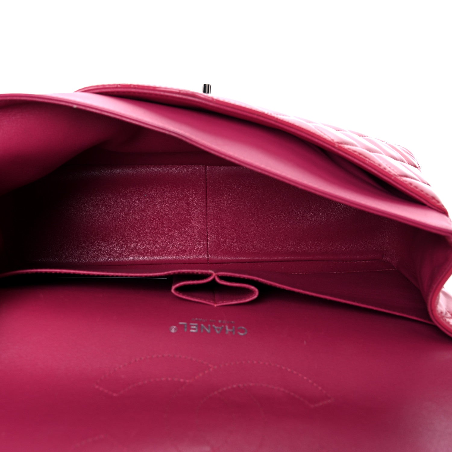 Chanel Patent Quilted Jumbo Double Flap Fuchsia 9 of 23
