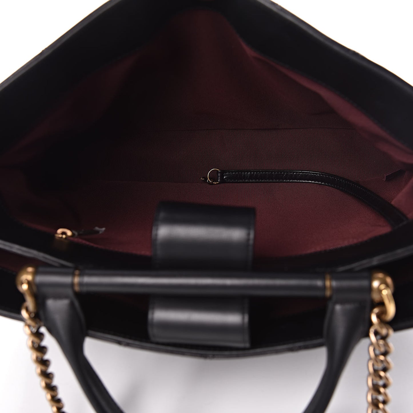Calfskin Quilted Large Gold Bar Top Handle Tote Black