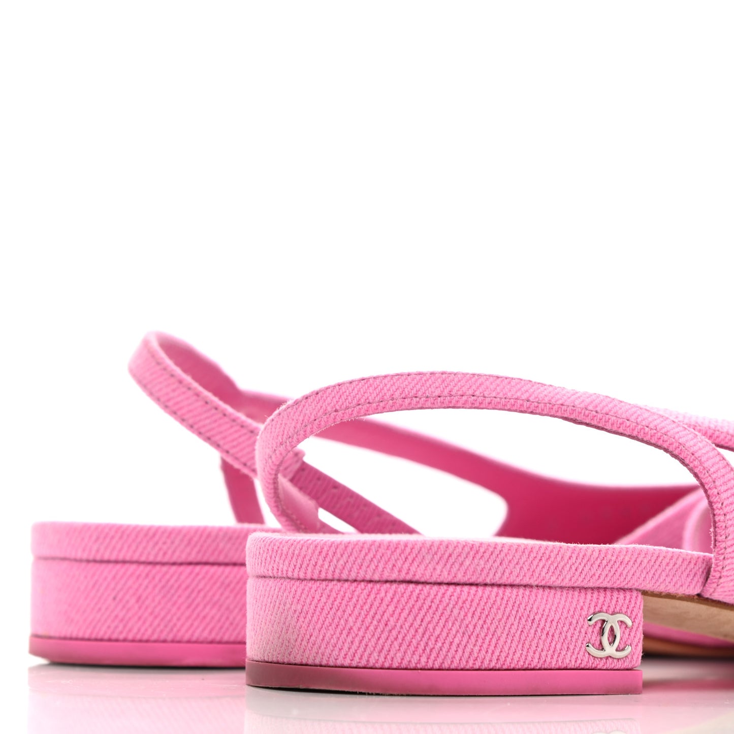 Denim Cap Toe CC Slingback Flat 38.5 Neon Pink