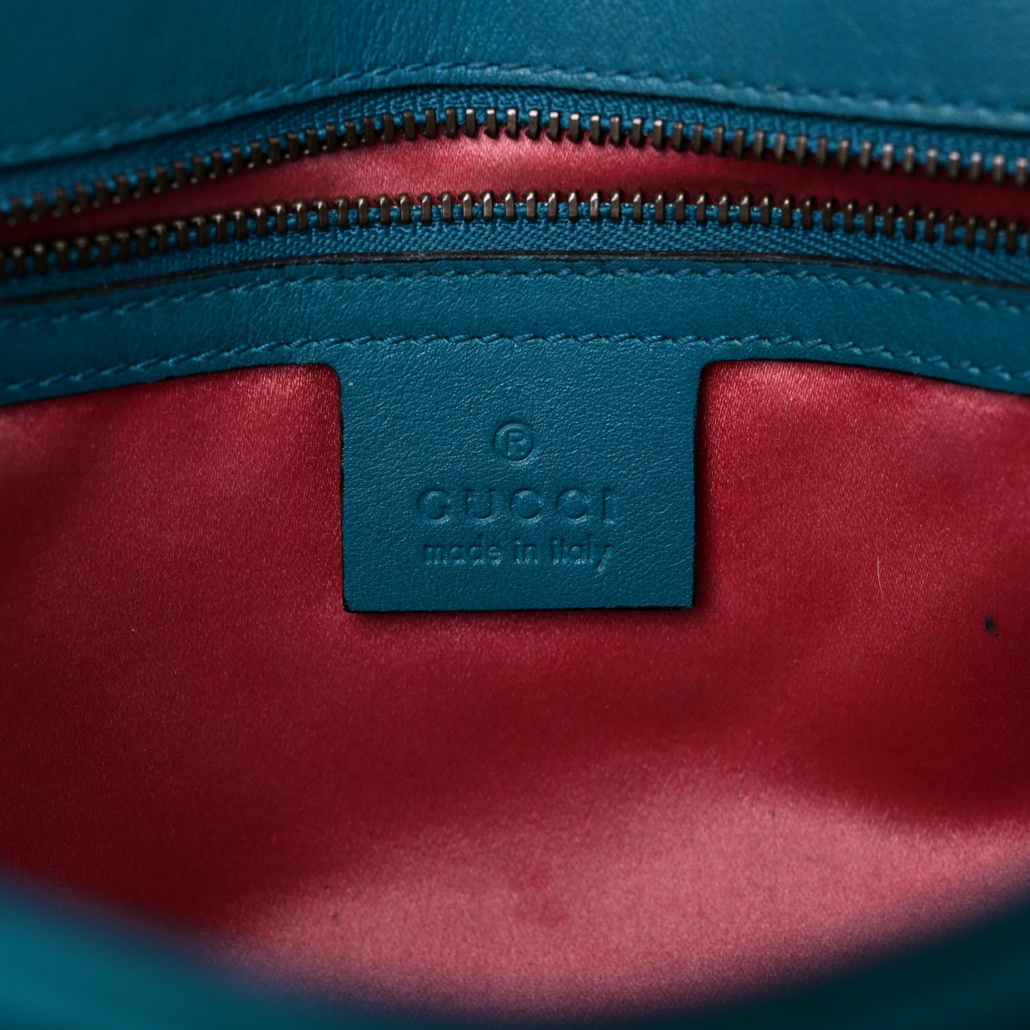 Velvet Matelasse Small GG Marmont Shoulder Bag Pavone Cyan