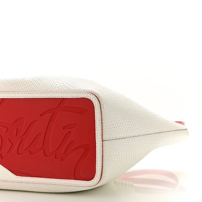 Christian Louboutin Calfskin Jurassic Embossed Spiked Large Cabarock Shopper Tote White 9 of 9